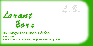lorant bors business card