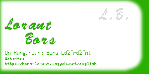 lorant bors business card